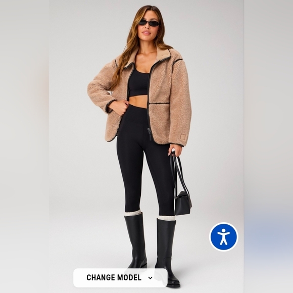 ❤️ NWT! FABLETICS TEDDY MID-LENGTH JACKET, MEDIUM - Picture 3 of 15